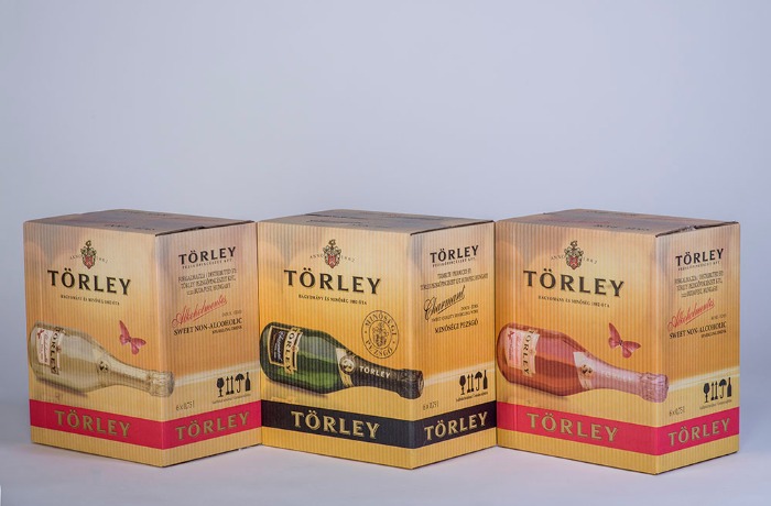 Törley pezsgő szállítói csomagolása